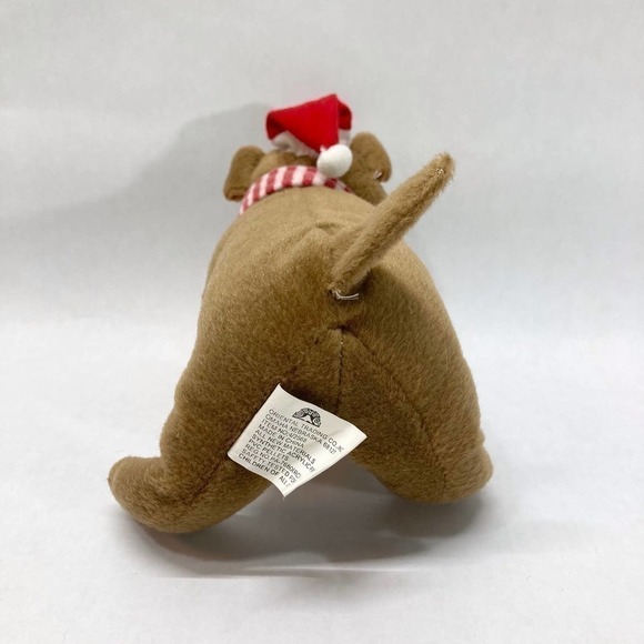 ORIENTAL Trading Co. 7" English Bulldog Santa Hat Stocking Plush Stuffed Animal - Picture 4 of 9